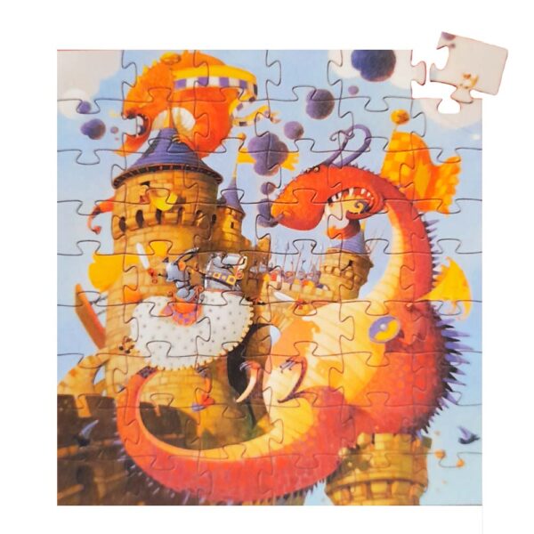 el caballero y el dragon-dragon-dragones-puzzles para niños-rompecabezas para niños-rompecabeza-rompecabezas-rompecabeza-puzzle-puzzles-ilustracion-djeco-juego-juegos de mesa-gato-pez-gatopez-gatopez libreria-tienda de libros-productos ilustrados-libreria chile-chile-marca djeco-puzzart-puzzle art-arte-eeboo-eboo puzzle
