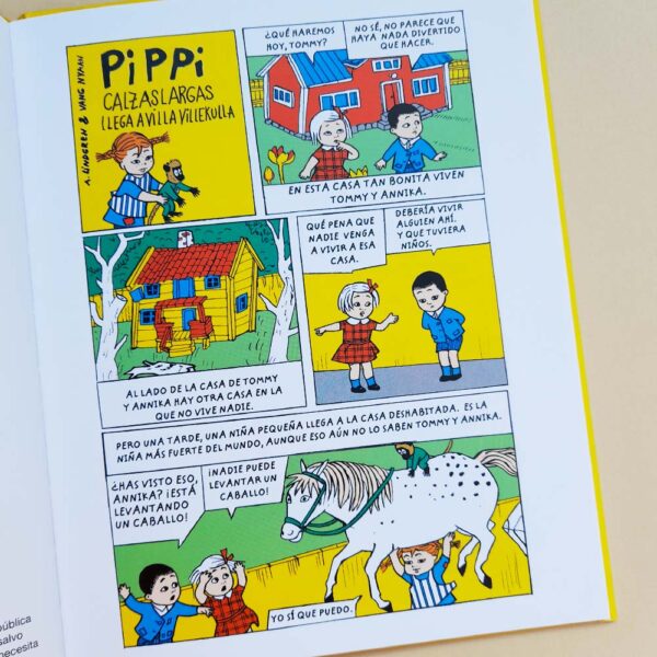 Libro-ilustracion-Pippi-calzaslargas-llega-a-villa-villekulla-kokinos-astrid-lindgren-comic