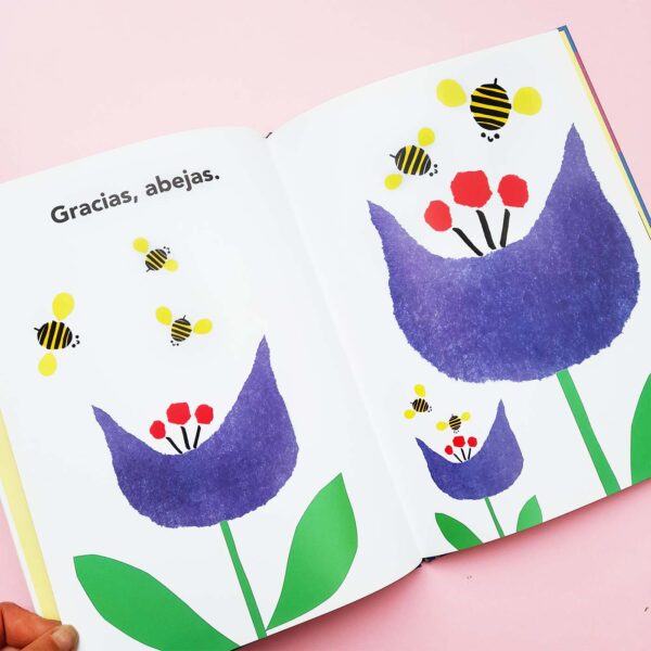Gracias-abejas-08-GATOPEZ-LIBRERIA medio ambiente ecosistema tierra mundo beneficios empatia naturaleza ilustracion illustration libro libros tony yuli