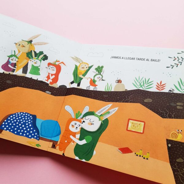 El-baile-sandra-siemens-Ximena-Garcia-Lecturita-ediciones-libro-Ilustracion-GATOPEZ-LIBRERIA-frutas-verduras-animales-granja-zanahoria