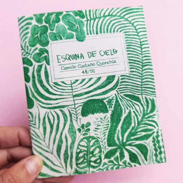 esquina de cielo-dibujos de camilo- camilo castano-fanzine-autoedicion-mexico-colombia-artista-ilustrador-vida-diario vivir-verde-green-fanzine-zine-ilustracion-ilustrado-ilustrador-gatopez libreria-libreria